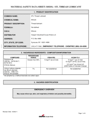 Thread Lubricant Form