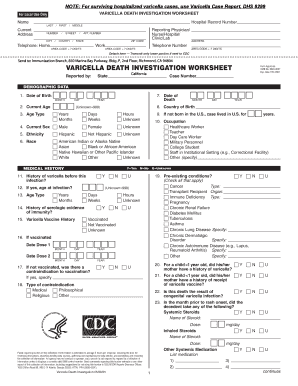 Death Investigation Worksheet  Form