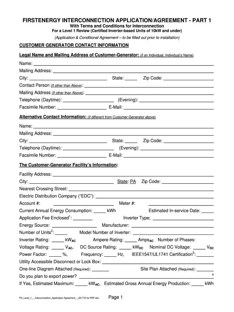  Interconnection 1 Level 2010-2024