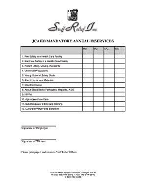 Printable Inservices for Home Health Aides  Form