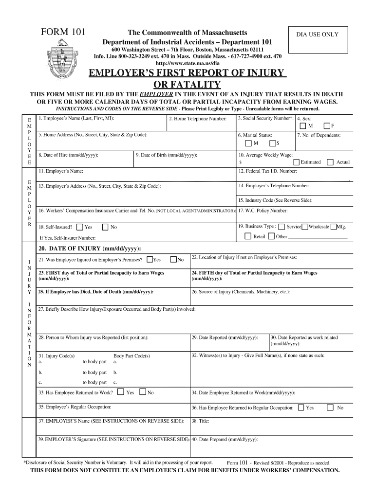  Form 101 2001-2024