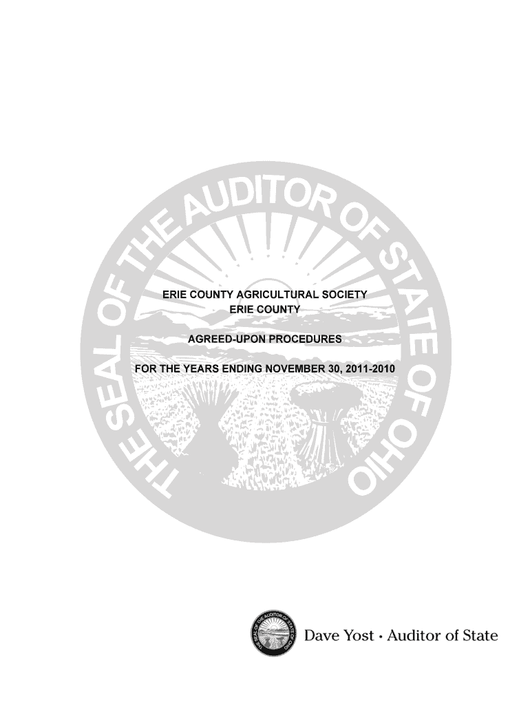 Erie County Agricultural Society 11 10 Erie AUP DOCX Auditor State Oh  Form