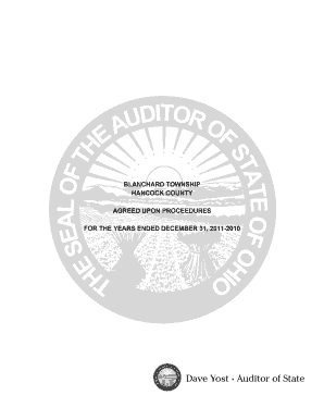 Blanchard Township Hancock County Agreed Upon Proceedures for Auditor State Oh  Form