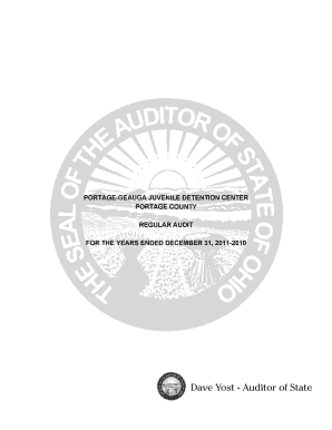 PORTAGE GEAUGA JUVENILE DETENTION CENTER PORTAGE COUNTY REGULAR AUDIT for the YEARS ENDED DECEMBER 31, PORTAGE GEAUGA JUVENILE D  Form