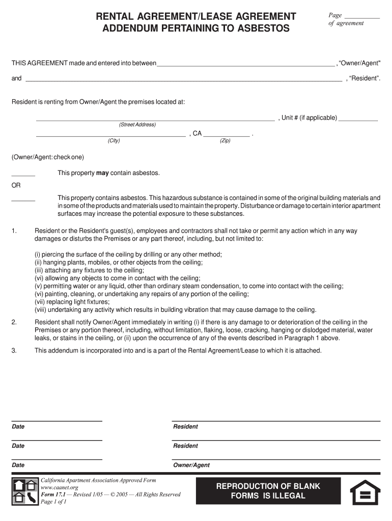 Asbestos Disclosure Form California