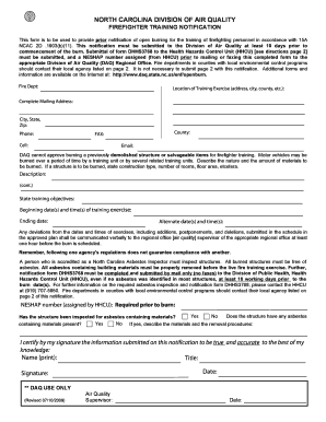 NORTH CAROLINA DIVISION of AIR QUALITY I Certify by My Ncair  Form