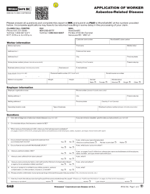 Get and Sign Form 6AB , WorkSafeBC 2008