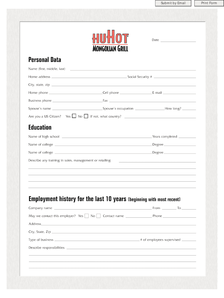 Personal Data Form PDF