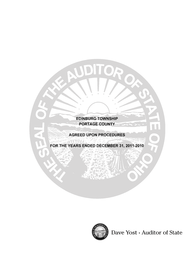 EDINBURG TOWNSHIP PORTAGE COUNTY AGREED UPON PROCEDURES for the YEARS ENDED DECEMBER 31, INDEPENDENT ACCOUNTANTS REPORT on APPLY  Form