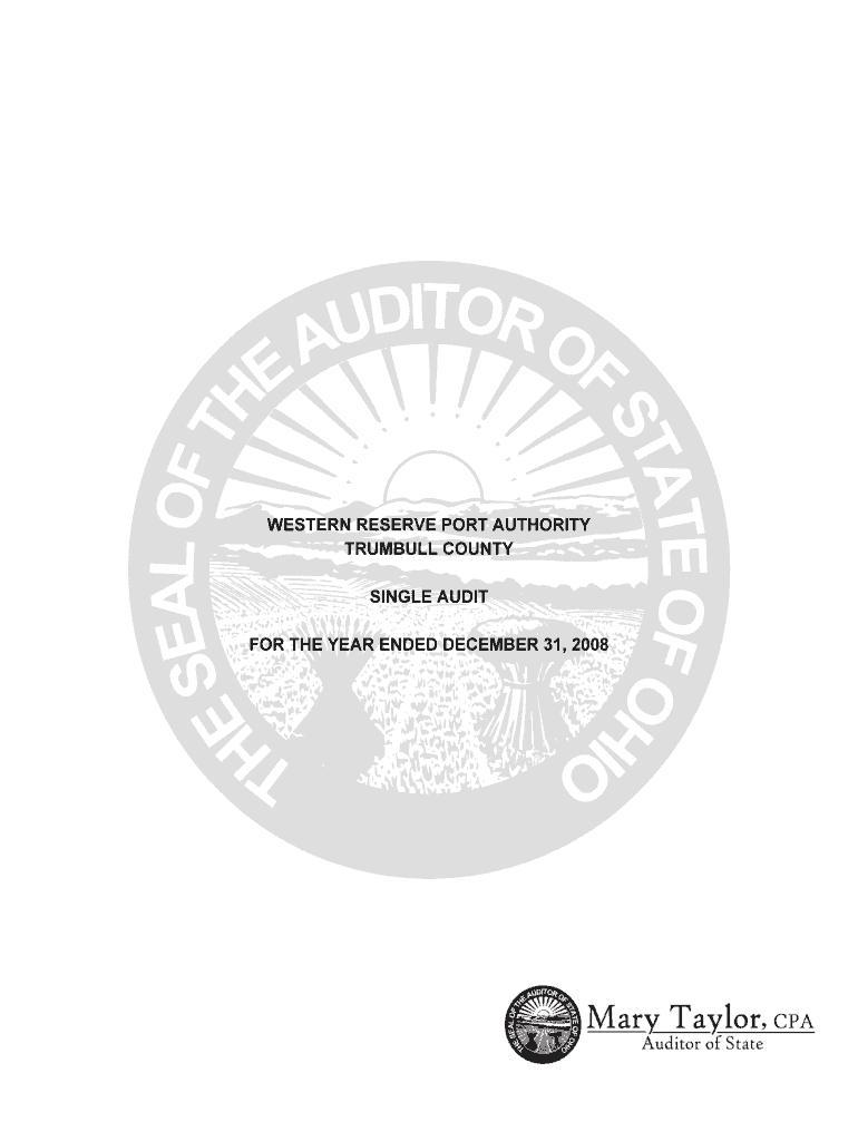 WESTERN RESERVE PORT AUTHORITY TRUMBULL COUNTY SINGLE AUDIT for the YEAR ENDED DECEMBER 31, WESTERN RESERVE PORT AUTHORITY TRUMB  Form