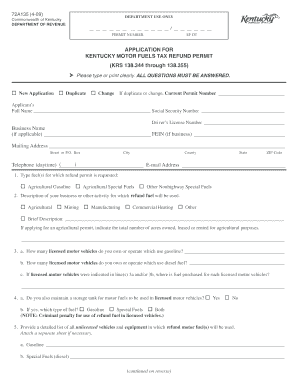 Ky Farm Fuel Permit  Form