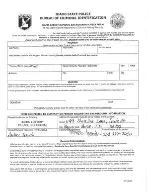 Police Background Check  Form
