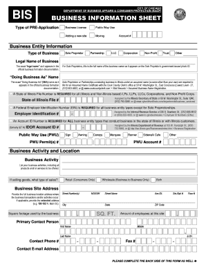 BUSINESS INFORMATION SHEET Cityofchicago