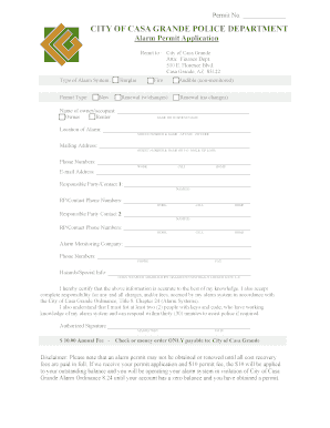 Casa Grande Az Alarm Permit Form