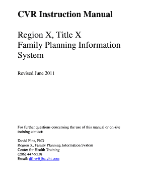 Title X Cvr Form