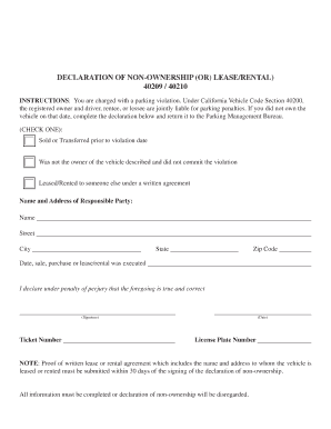 Of Lease Rental Form