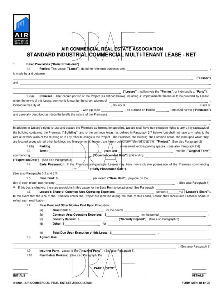 Air Commercial Real Estate Blank Form Rmtn 0 8 03e