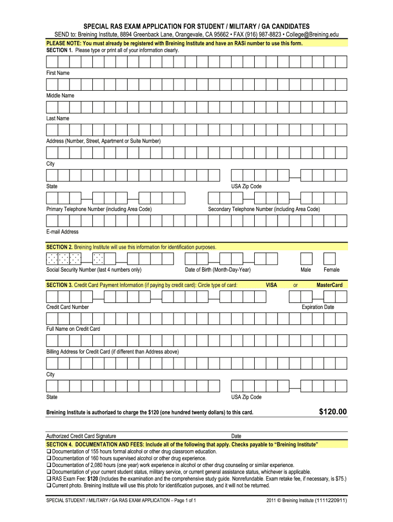  Special RAS Exam App  Breining Institute  Breining 2011