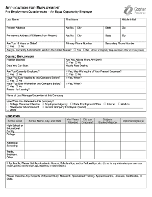 Gopher Resources Form