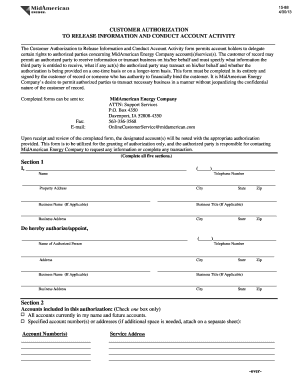 Midamerican Authorization Form