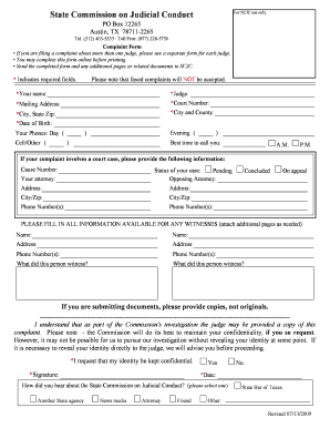 Scjc Texas Form