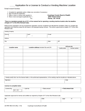 Vending Machine Contract  Form