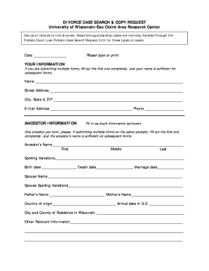 Wisconsin Divorce Forms PDF
