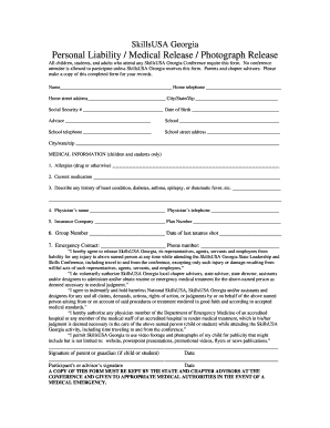 Skillsusa Medical Release Form