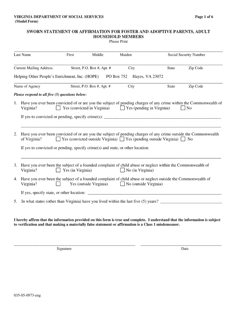 Lead Based Paint Sworn Statement Form