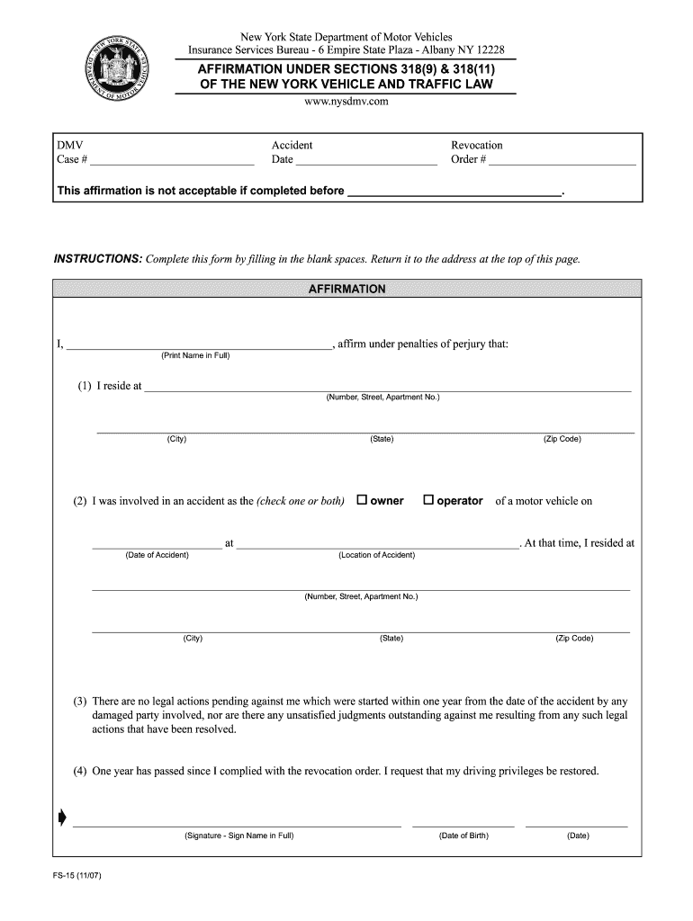  Nysdmv Fs 15 2007