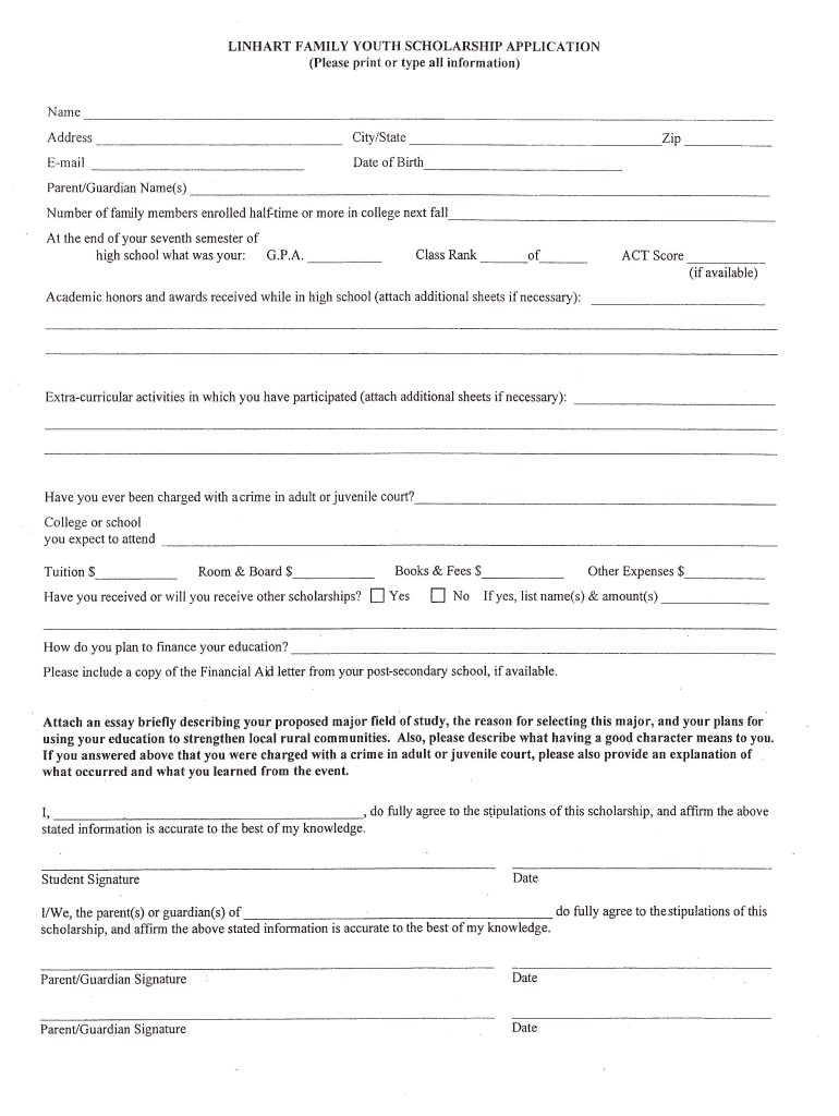 Family Youth Scholarship  Form