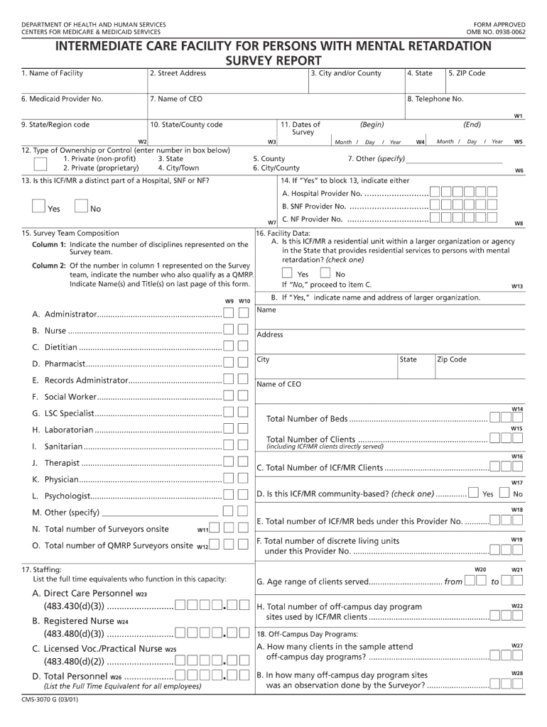  Omb No 0938 0062 Form 2001