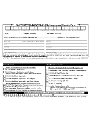 Ckc Supplemental Transfer Form