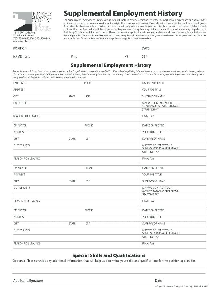 Work History Template Fill Out and Sign Printable PDF Template signNow