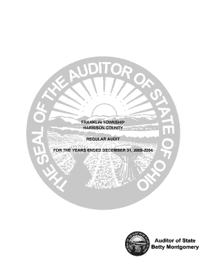 FRANKLIN TOWNSHIP HARRISON COUNTY REGULAR AUDIT for the YEARS ENDED DECEMBER 31, February 21, the Attached Audit Report Was Comp  Form
