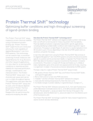 Protein Thermal Shift Technology  Form