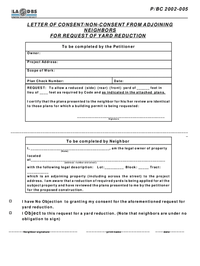 IB P ZC 0005 Yard Modification Policy 9 22 04 Ladbs Org Ladbs  Form