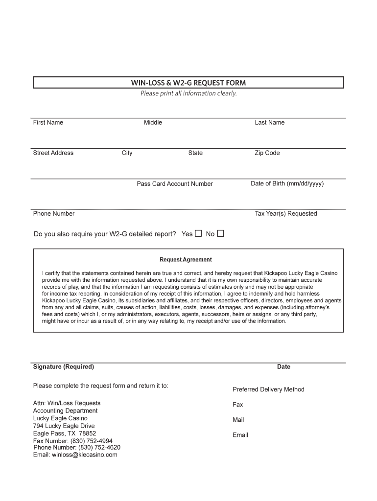 Kickapoo Lucky Eagle Casino Employer Identification Number Form