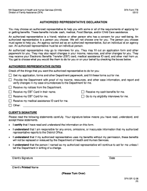 Dfa 778  Form