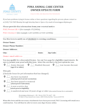 Licensingpacc Pima Gov  Form