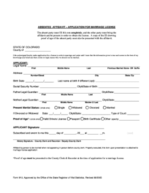 Arizona Marriage Absentee Application Form