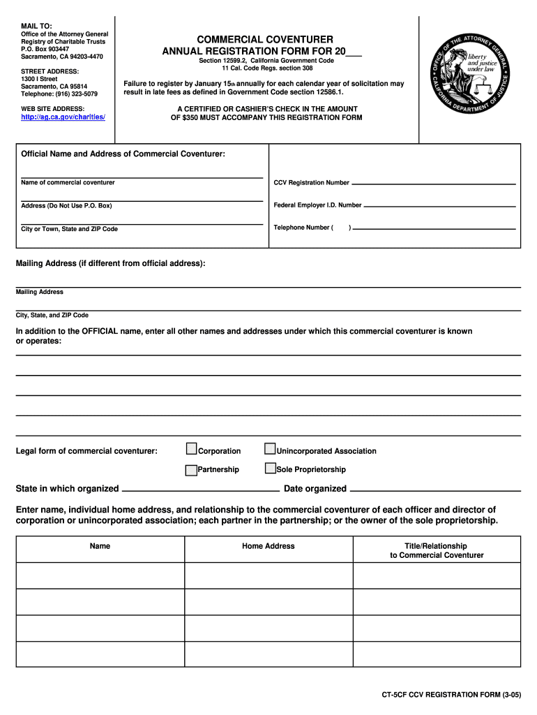  Alabama Ccv Registration Forms 2005