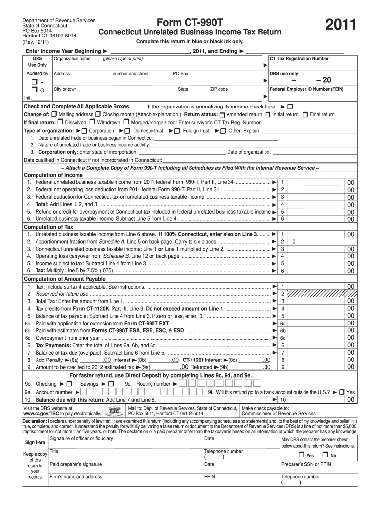  Ct Form 990t 2019