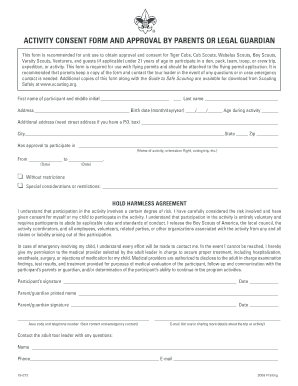 Bsa Activity Consent Form