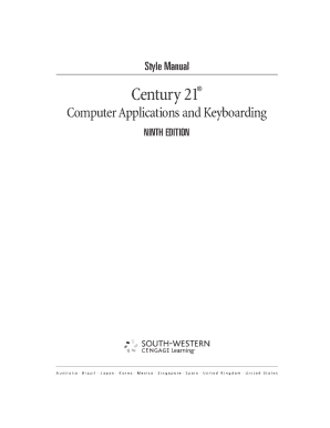 Century 21 Computer Applications and Keyboarding 9th Edition PDF  Form