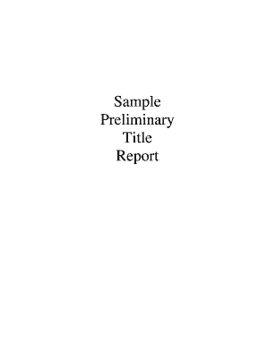 Title Report Sample PDF  Form