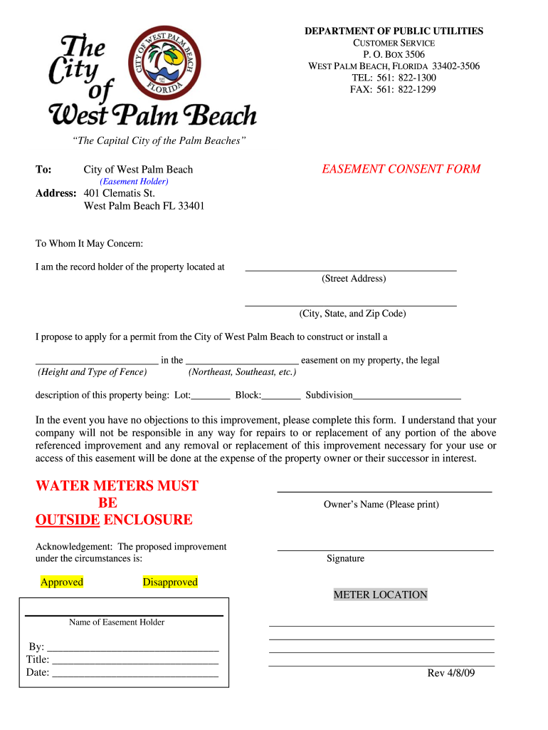 West Palm Beach Utilities  Form