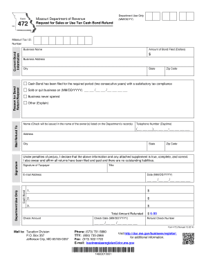 Cash Bond  Form