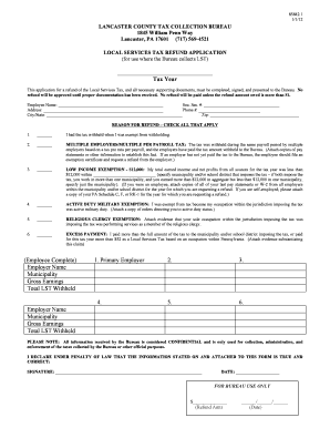 Lanvaster County Individual Tax Form