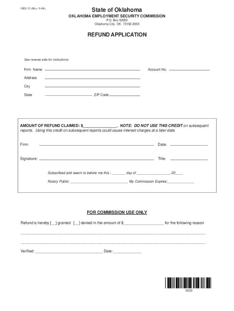 Get and Sign Oes 33 2004-2022 Form
